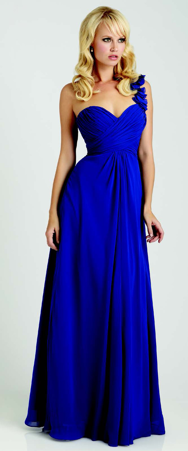 Single Strap Blue Dress Today's Bride